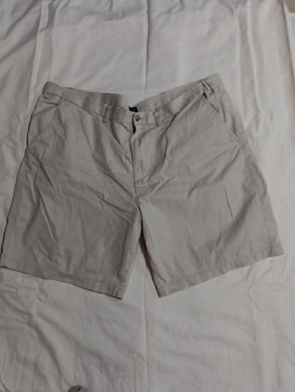 St. John's Bay Men's Flat Front Shorts in Light Beige
